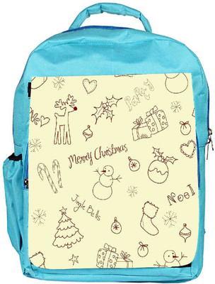 

Snoogg Eco Friendly Canvas Merry Christmas Designer Backpack Rucksack School Travel Unisex Casual Canvas Bag Bookbag Satchel 5 L Backpack(Blue)