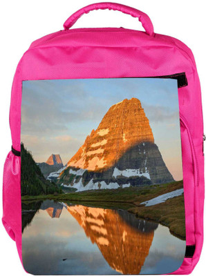 

Snoogg Eco Friendly Canvas Brown Mountain Designer Backpack Rucksack School Travel Unisex Casual Canvas Bag Bookbag Satchel 5 L Backpack(Pink)