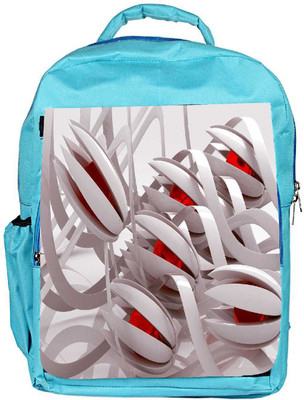 

Snoogg Eco Friendly Canvas Abstract White Flower Designer Backpack Rucksack School Travel Unisex Casual Canvas Bag Bookbag Satchel 5 L Backpack(Blue)