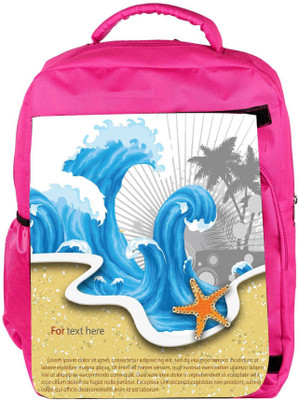 

Snoogg Eco Friendly Canvas Vector Summer Background With Waves Backpack Rucksack School Travel Unisex Casual Canvas Bag Bookbag Satchel 5 L Backpack(Pink)