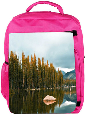

Snoogg Eco Friendly Canvas Rock In The River Designer Backpack Rucksack School Travel Unisex Casual Canvas Bag Bookbag Satchel 5 L Backpack(Pink)