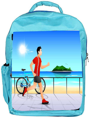 

Snoogg Eco Friendly Canvas Abstract Summer Background Backpack Rucksack School Travel Unisex Casual Canvas Bag Bookbag Satchel 5 L Backpack(Blue)