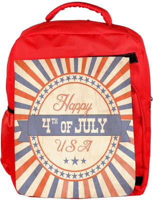 

Snoogg Eco Friendly Canvas Independence Day Greeting Card In Vintage Style Backpack Rucksack School Travel Unisex Casual Canvas Bag Bookbag Satchel 5 L Backpack(Red)