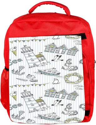 

Snoogg Eco Friendly Canvas Lite Blue Beach Side Designer Backpack Rucksack School Travel Unisex Casual Canvas Bag Bookbag Satchel 5 L Backpack(Red)