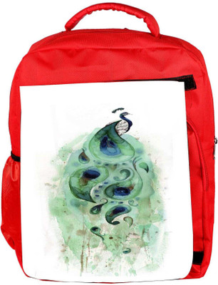 

Snoogg Eco Friendly Canvas Feather Strip Backpack Rucksack School Travel Unisex Casual Canvas Bag Bookbag Satchel 5 L Backpack(Red)