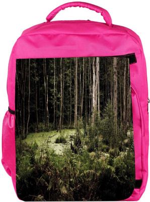 

Snoogg Eco Friendly Canvas Broken Forest Designer Backpack Rucksack School Travel Unisex Casual Canvas Bag Bookbag Satchel 5 L Backpack(Pink)