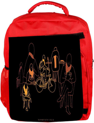 

Snoogg Eco Friendly Canvas Eric Ellis Designer Backpack Rucksack School Travel Unisex Casual Canvas Bag Bookbag Satchel 5 L Backpack(Red)