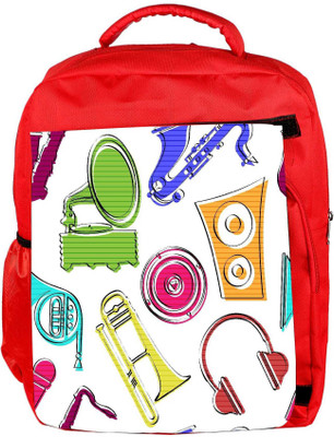 

Snoogg Eco Friendly Canvas Colorful Music Set Designer Backpack Rucksack School Travel Unisex Casual Canvas Bag Bookbag Satchel 5 L Backpack(Red)