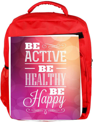 

Snoogg Eco Friendly Canvas Typographic Poster Design Be Active Be Healthy Be Happy Backpack Rucksack School Travel Unisex Casual Canvas Bag Bookbag Satchel 5 L Backpack(Red)