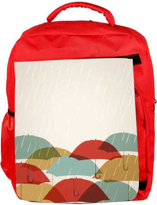 

Snoogg Eco Friendly Canvas Abstract Rainy Season Background Backpack Rucksack School Travel Unisex Casual Canvas Bag Bookbag Satchel 5 L Backpack(Red)