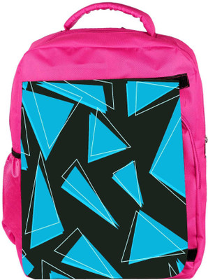

Snoogg Eco Friendly Canvas Blue Pieces Of Triangle Designer Backpack Rucksack School Travel Unisex Casual Canvas Bag Bookbag Satchel 5 L Backpack(Pink)