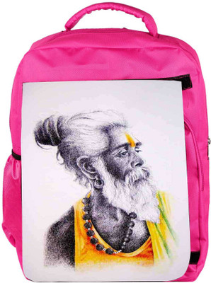 

Snoogg Eco Friendly Canvas Sadhu Yellow 2783 Backpack Rucksack School Travel Unisex Casual Canvas Bag Bookbag Satchel 5 L Backpack(Pink)