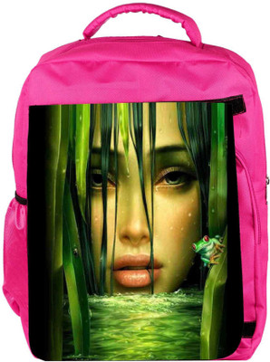 

Snoogg Eco Friendly Canvas Woman In The Jungle 2844 Backpack Rucksack School Travel Unisex Casual Canvas Bag Bookbag Satchel 5 L Backpack(Pink)