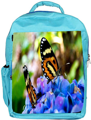 

Snoogg Eco Friendly Canvas Butterfly In Blue Flower Designer Backpack Rucksack School Travel Unisex Casual Canvas Bag Bookbag Satchel 5 L Backpack(Blue)