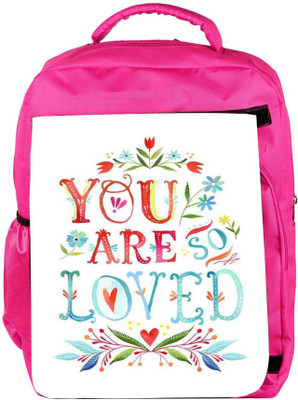 

Snoogg Eco Friendly Canvas You Are So Loved Backpack Rucksack School Travel Unisex Casual Canvas Bag Bookbag Satchel 5 L Backpack(Pink)