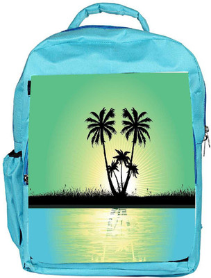 

Snoogg Eco Friendly Canvas Abstract Tropical Background Backpack Rucksack School Travel Unisex Casual Canvas Bag Bookbag Satchel 5 L Backpack(Blue)