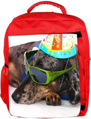 

Snoogg Eco Friendly Canvas A Dogs Life Having Fun At A Party Backpack Rucksack School Travel Unisex Casual Canvas Bag Bookbag Satchel 5 L Backpack(Red)