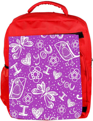 

Snoogg Eco Friendly Canvas I Love You Purple Pattern Designer Backpack Rucksack School Travel Unisex Casual Canvas Bag Bookbag Satchel 5 L Backpack(Red)
