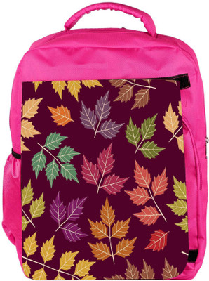 

Snoogg Eco Friendly Canvas A Seamless Pattern With Leaf Backpack Rucksack School Travel Unisex Casual Canvas Bag Bookbag Satchel 5 L Backpack(Pink)