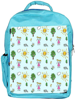 

Snoogg Eco Friendly Canvas Happy Girls Out Designer Backpack Rucksack School Travel Unisex Casual Canvas Bag Bookbag Satchel 5 L Backpack(Blue)