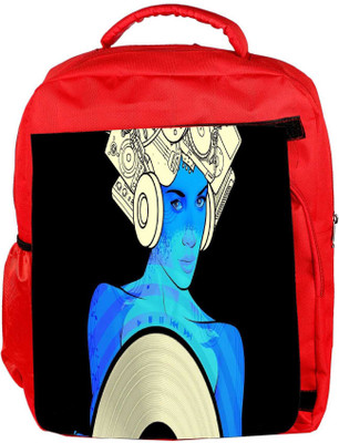 

Snoogg Eco Friendly Canvas Music Maam Designer Backpack Rucksack School Travel Unisex Casual Canvas Bag Bookbag Satchel 5 L Backpack(Red)