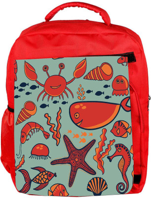 

Snoogg Eco Friendly Canvas Fish World Grey Pattern Designer Backpack Rucksack School Travel Unisex Casual Canvas Bag Bookbag Satchel 5 L Backpack(Red)