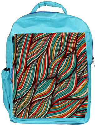 

Snoogg Eco Friendly Canvas Vector Hand Drawn Waves Texture Backpack Rucksack School Travel Unisex Casual Canvas Bag Bookbag Satchel 5 L Backpack(Blue)