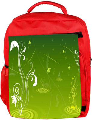 

Snoogg Eco Friendly Canvas Abstract Green Design Designer Backpack Rucksack School Travel Unisex Casual Canvas Bag Bookbag Satchel 5 L Backpack(Red)