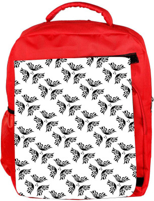 

Snoogg Eco Friendly Canvas Black Butterflies Designer Backpack Rucksack School Travel Unisex Casual Canvas Bag Bookbag Satchel 5 L Backpack(Red)