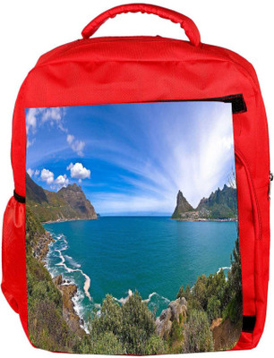 

Snoogg Eco Friendly Canvas Amazing Sea View Designer Backpack Rucksack School Travel Unisex Casual Canvas Bag Bookbag Satchel 5 L Backpack(Red)