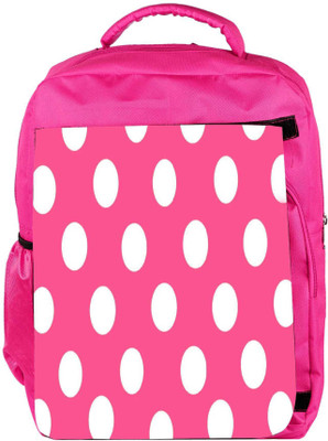 

Snoogg Eco Friendly Canvas Pink Polka Dot Backpack Rucksack School Travel Unisex Casual Canvas Bag Bookbag Satchel 5 L Backpack(Pink)