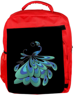 

Snoogg Eco Friendly Canvas Peacock Feather Backpack Rucksack School Travel Unisex Casual Canvas Bag Bookbag Satchel 5 L Backpack(Red)