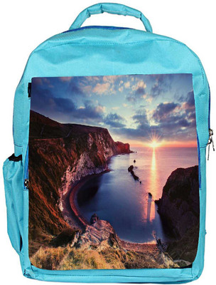 

Snoogg Eco Friendly Canvas Curve Mountain Designer Backpack Rucksack School Travel Unisex Casual Canvas Bag Bookbag Satchel 5 L Backpack(Blue)