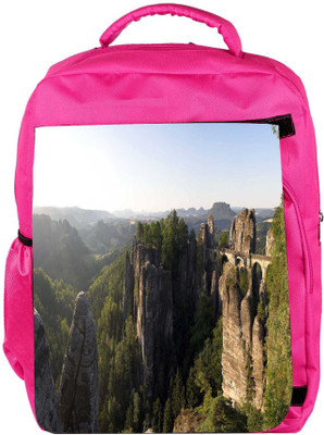 

Snoogg Eco Friendly Canvas Hill Tops Designer Backpack Rucksack School Travel Unisex Casual Canvas Bag Bookbag Satchel 5 L Backpack(Pink)