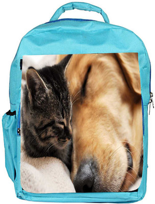 

Snoogg Eco Friendly Canvas Dog And Cat Sleeping Designer Backpack Rucksack School Travel Unisex Casual Canvas Bag Bookbag Satchel 5 L Backpack(Blue)