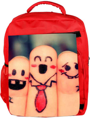 

Snoogg Eco Friendly Canvas Beautiful Finger Painting Backpack Rucksack School Travel Unisex Casual Canvas Bag Bookbag Satchel 5 L Backpack(Red)