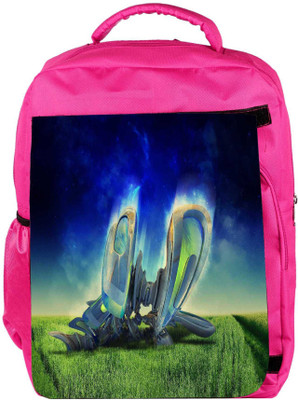 

Snoogg Eco Friendly Canvas Abstract Machine Radiant Designer Backpack Rucksack School Travel Unisex Casual Canvas Bag Bookbag Satchel 5 L Backpack(Pink)