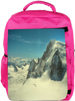

Snoogg Eco Friendly Canvas Snow Mountains Designer Backpack Rucksack School Travel Unisex Casual Canvas Bag Bookbag Satchel 5 L Backpack(Pink)