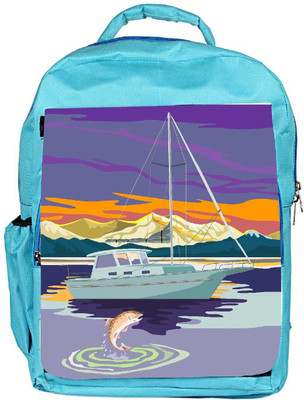 

Snoogg Eco Friendly Canvas Sailboat Retro Backpack Rucksack School Travel Unisex Casual Canvas Bag Bookbag Satchel 5 L Backpack(Blue)
