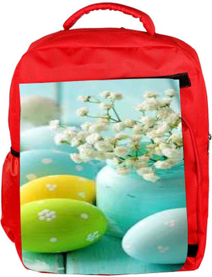 

Snoogg Eco Friendly Canvas Colorful Egg Designer Backpack Rucksack School Travel Unisex Casual Canvas Bag Bookbag Satchel 5 L Backpack(Red)
