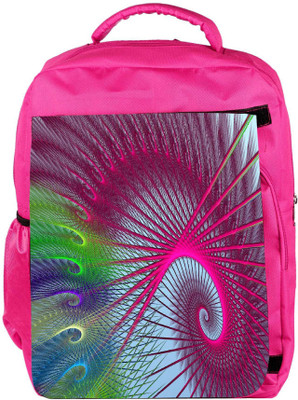 

Snoogg Eco Friendly Canvas Colourful Spins Designer Backpack Rucksack School Travel Unisex Casual Canvas Bag Bookbag Satchel 5 L Backpack(Pink)