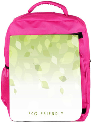 

Snoogg Eco Friendly Canvas Abstract Nature Background With Fresh Green Leaves Backpack Rucksack School Travel Unisex Casual Canvas Bag Bookbag Satchel 5 L Backpack(Pink)