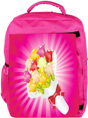 

Snoogg Eco Friendly Canvas Beautifull Flower Bouque Series Design Backpack Rucksack School Travel Unisex Casual Canvas Bag Bookbag Satchel 5 L Backpack(Pink)