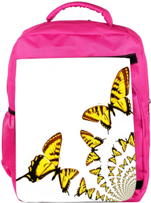 

Snoogg Eco Friendly Canvas Kaleidoscopic Butterflies Backpack Rucksack School Travel Unisex Casual Canvas Bag Bookbag Satchel 5 L Backpack(Pink)
