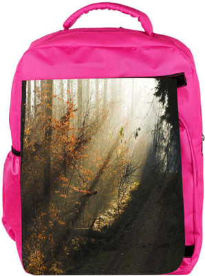 

Snoogg Eco Friendly Canvas Dark Forest Designer Backpack Rucksack School Travel Unisex Casual Canvas Bag Bookbag Satchel 5 L Backpack(Pink)