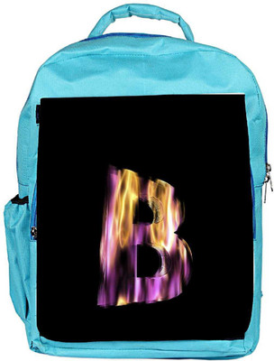 

Snoogg Eco Friendly Canvas Flaming 3D Letter Backpack Rucksack School Travel Unisex Casual Canvas Bag Bookbag Satchel 5 L Backpack(Blue)