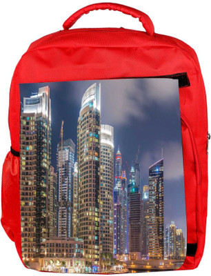 

Snoogg Eco Friendly Canvas Lights In The Building Designer Backpack Rucksack School Travel Unisex Casual Canvas Bag Bookbag Satchel 5 L Backpack(Red)