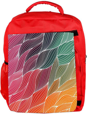 

Snoogg Eco Friendly Canvas Vector Abstract Hand Drawn Waves Texture Backpack Rucksack School Travel Unisex Casual Canvas Bag Bookbag Satchel 5 L Backpack(Red)