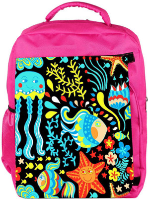 

Snoogg Eco Friendly Canvas Cartoon Set With Sea Live Backpack Rucksack School Travel Unisex Casual Canvas Bag Bookbag Satchel 5 L Backpack(Pink)