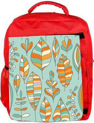 

Snoogg Eco Friendly Canvas Mixed Leaves Designer Backpack Rucksack School Travel Unisex Casual Canvas Bag Bookbag Satchel 5 L Backpack(Red)